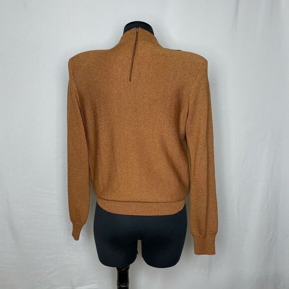 Vintage 80s Diane Delorean Wool Blend Knit Mock Neck Sweater - Women’s S - Picture 3 of 8